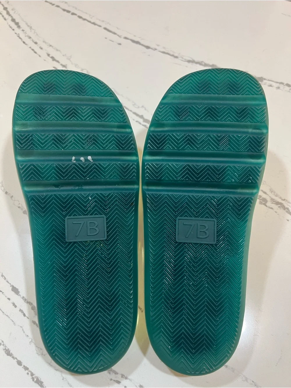 Tory Burch Green Teal Footbed Iridescent Slide Sandals size 7